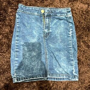 American Eagle Denim Blue 80% Cotton Women's Skirt-Size 2